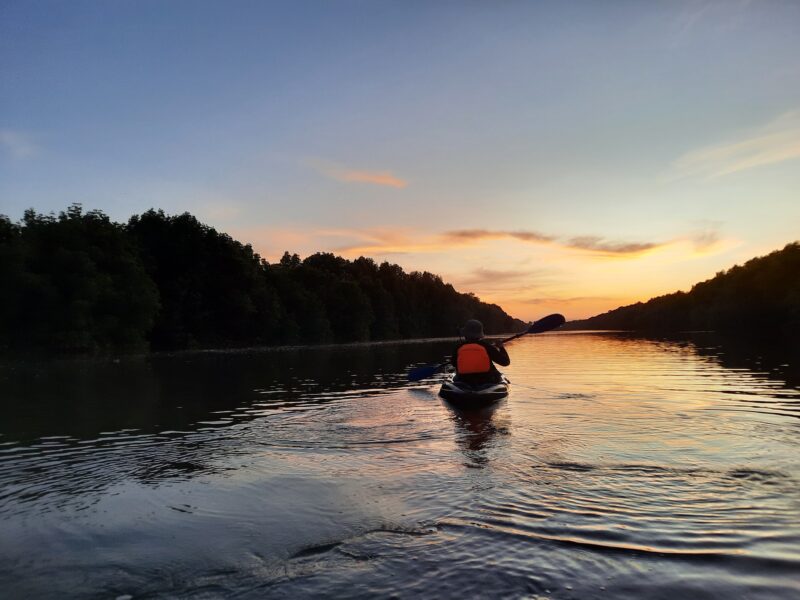 sunset kayaking